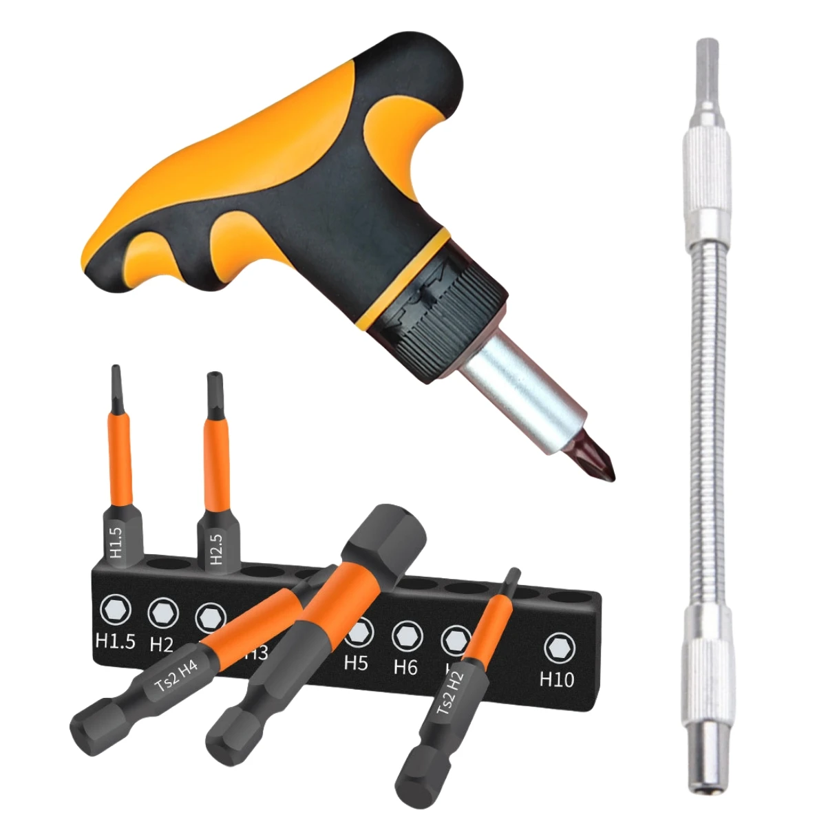 35 in 1 T-Shaped 72 Tooth Ratchet Screwdriver Set Hexagonal Plum Blossom Screwdriver Socket Set DIY Manual Repair Tools Set