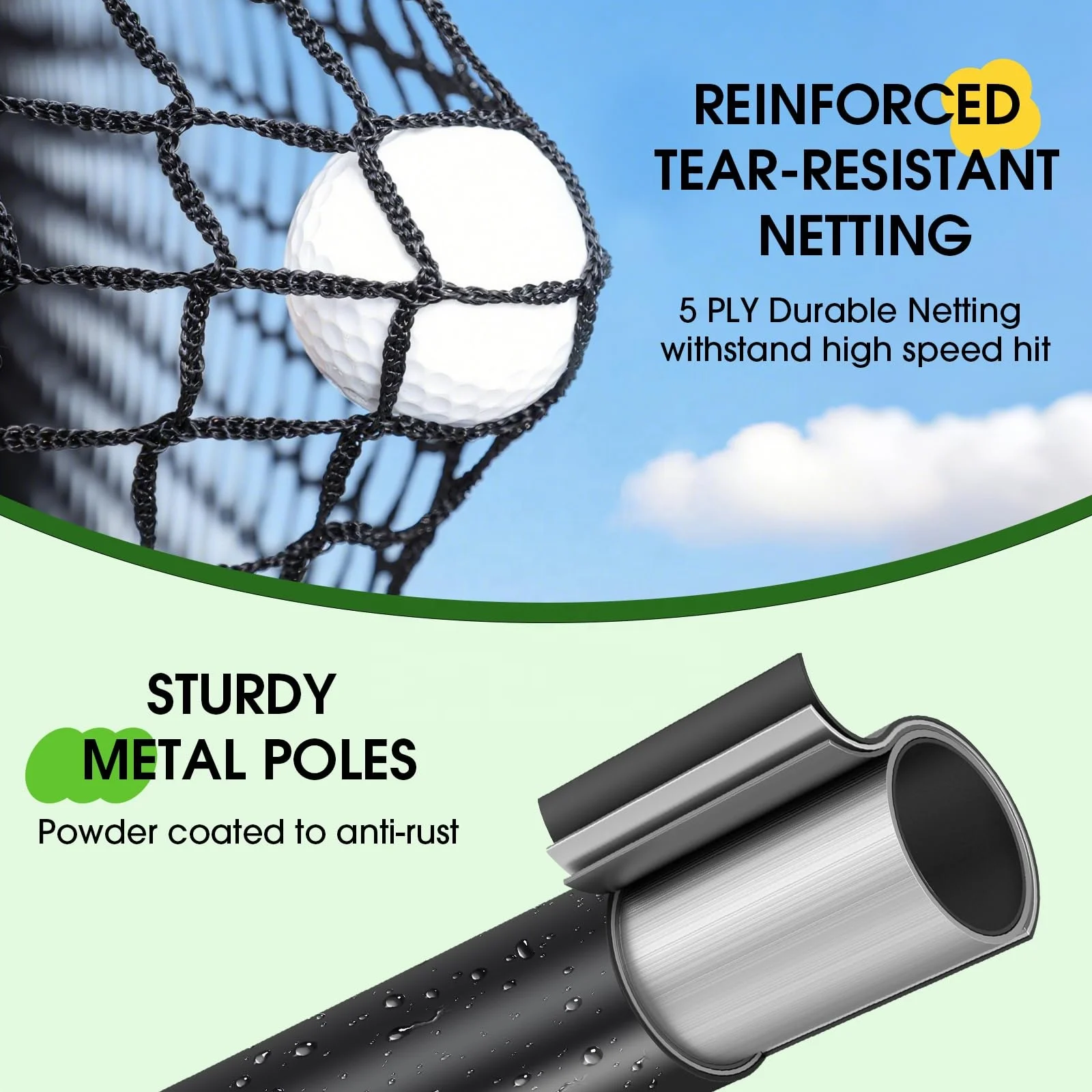10 X 8 FT HD Impact Screen Golf Net Simulator Outdoor/Indoor/Garage Backyard Practice Hitting Swing Training Aids Target Clothpr