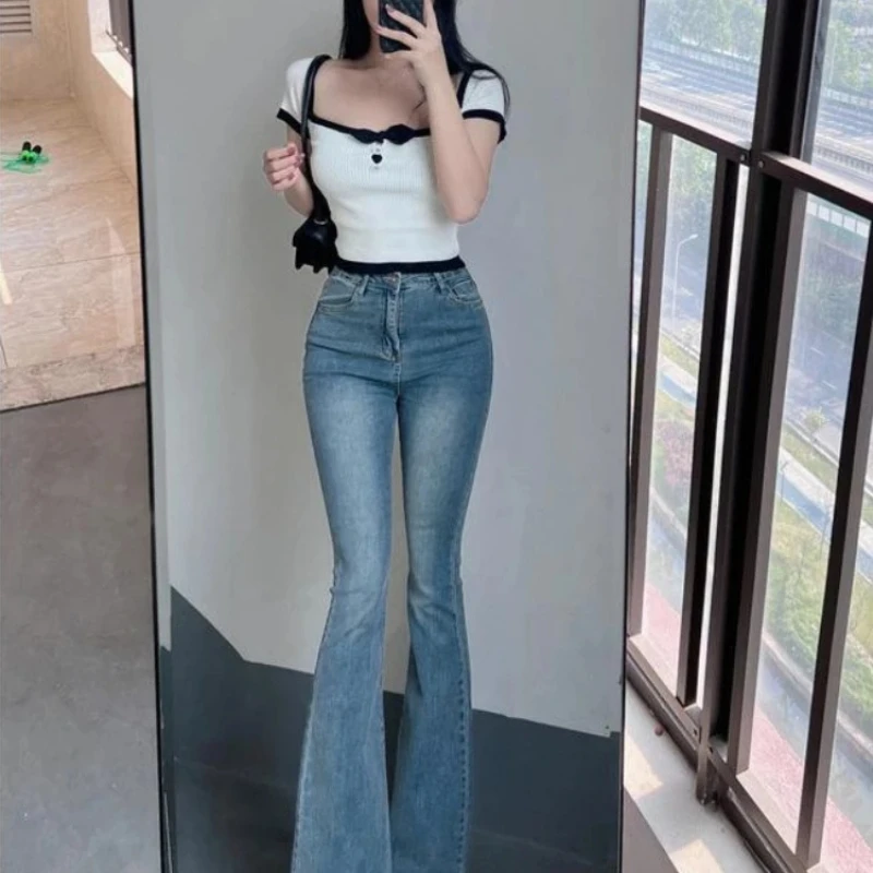 Denim Pants for Women High Waist Stretch Woman Jeans Vintage Baggy New in Teenagers Stylish 2025 Quality Vibrant Cheap Trousers