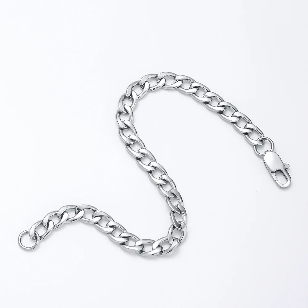 Hip Hop Stainless Steel Men Bracelet Simple NK Basic Chain Bracelet Fashion Titanium Steel Jewelry 3 5 7 MM Bracelet