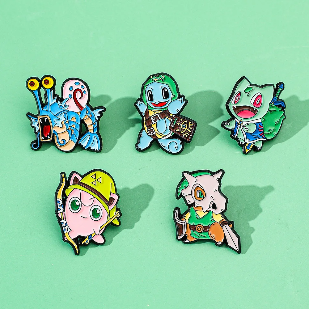 

5pc Miniso Anime Monster Pins Enamel Set Cartoon Brooches Pins Little Elf Alloy Badges Backpack Clothes Cosplay Accessorie Gift