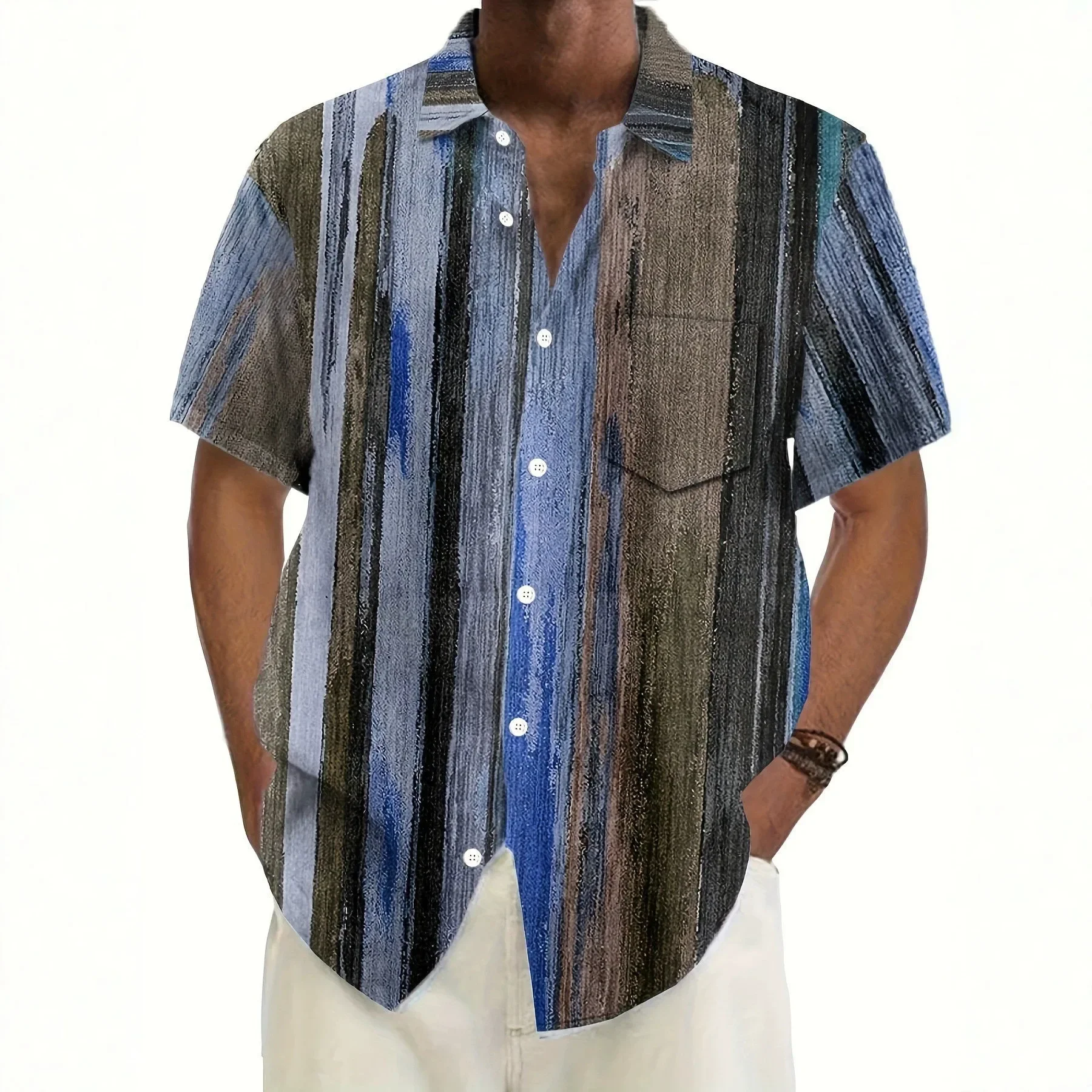 Men Casual Shirt Short Sleeve Summer Beach Hawaiian Vacation Print Loose Soft Stylish Novelty New Trendy Cool Fashion Collection
