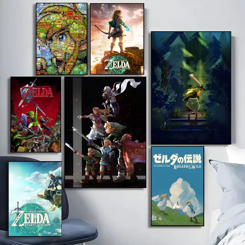 

Game T-Tears Of Z-Zelda The K-Kingdom anime Poster HD art sticky wall waterproof home living room bedroom bar aesthetic decorati