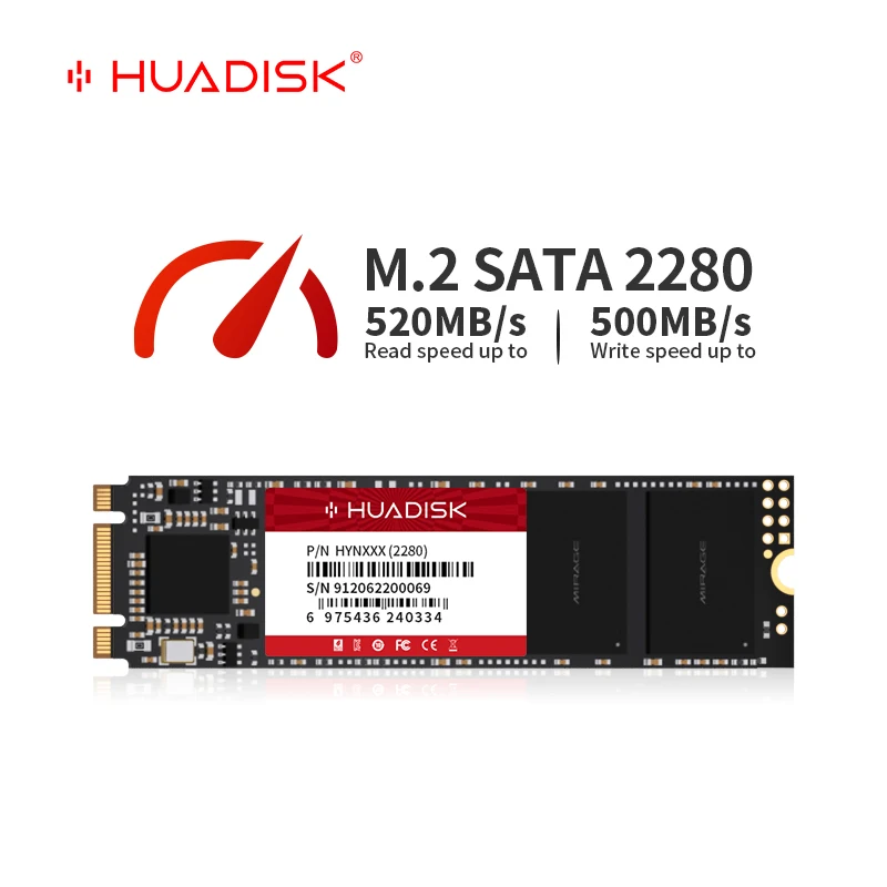 HUADISK SSD SATA M.2 512GB 1TB Internal Hard Disk Drive 2280 SATA3.0 6GB/s M.2 NGFF 128GB 256GB 2TB Drive for Laptop Computer