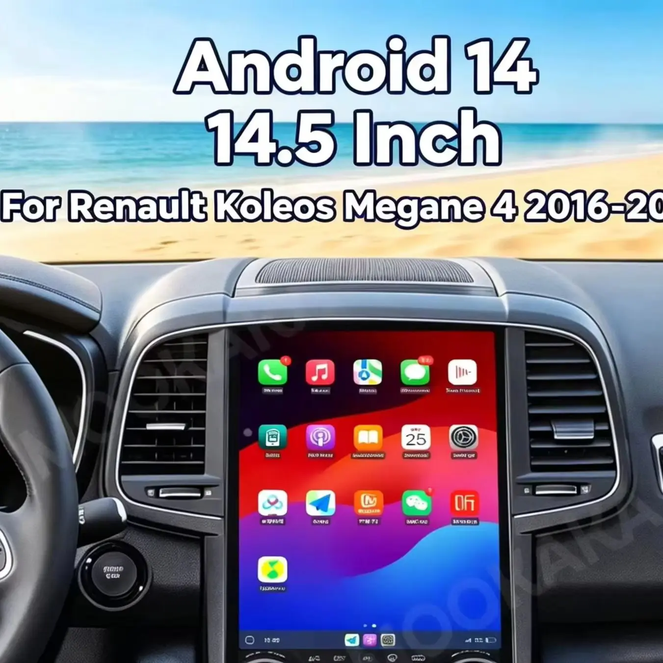 Android 14 14.5 Inch For Renault Koleos Megane 4 2016‑2021 Car Radio Wireless Carplay Intelligent System Multimedia Player GPS