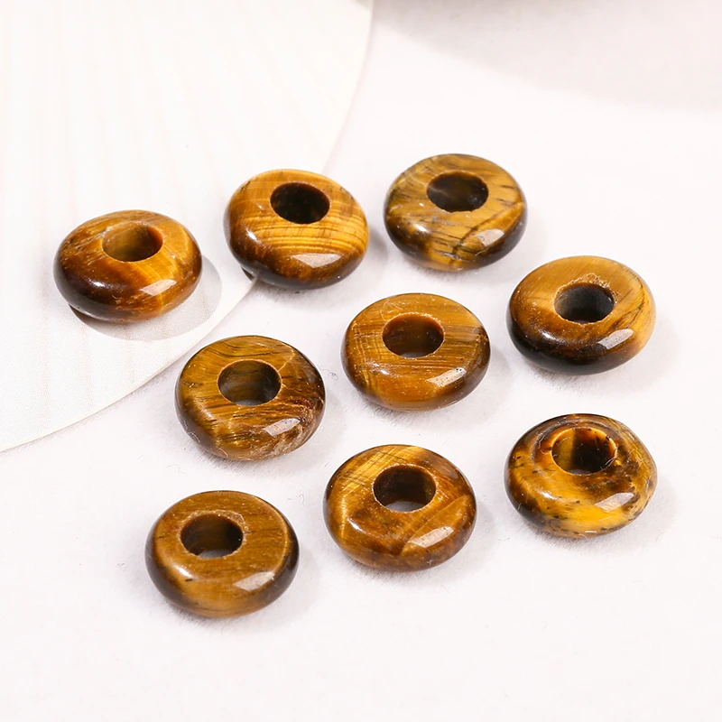 10 Pcs/lot Natural Stone Tiger Eye Amethyst Jasper Abacus Shape Big Hole Bead 10*4mm For Jewelry Making Diy Necklace Bracelet