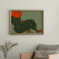 Modern Contemporary Abstract People Poster Eclectic Vibrant Red Hair Girl Canvas Print Picture Living Room Wall Art Home Decor