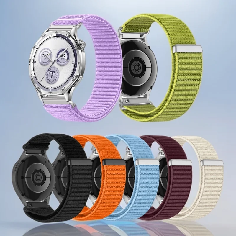 18mm 20mm 22mm Velcro Straps Band For Samsung Galaxy Watch 7 6 5 4 40mm 44mm 6Classic 47mm Nylon Band for Huawei Watch GT5 Pro 4