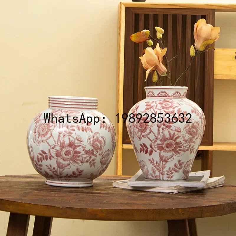 FZ  Blue and White Porcelain Vase Ceramic Vase Hydroponic High Temperature Fired Ceramic Ornament