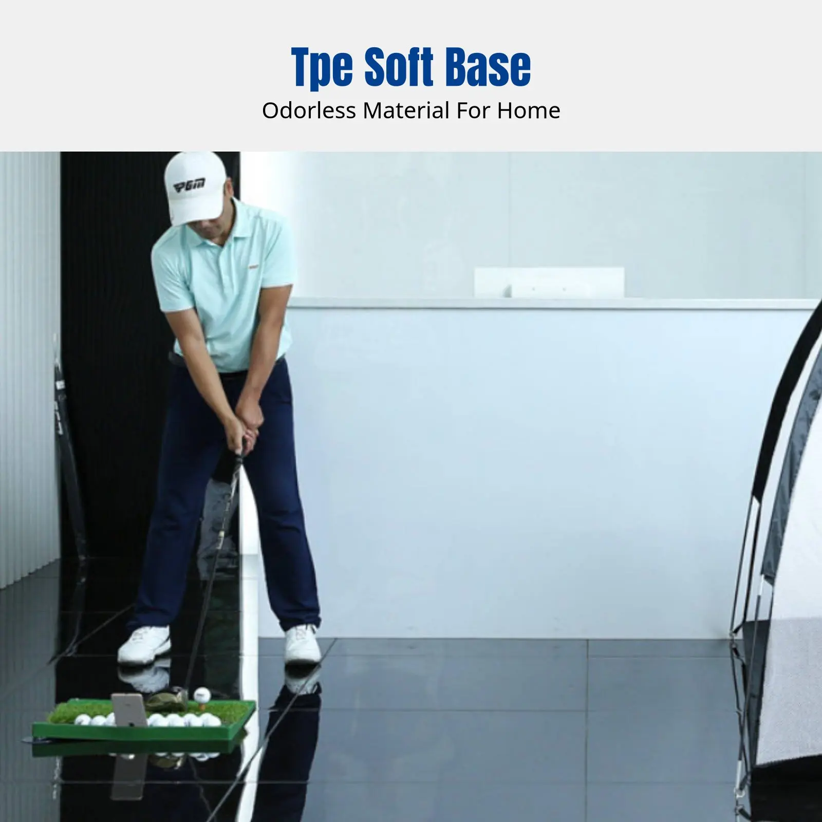 

Коврик для гольфа, тренировочный коврик для помещений с держателем для ти, без запаха, с имитацией мягкой основы, для отработки ударов и чипов, с различными типами газона