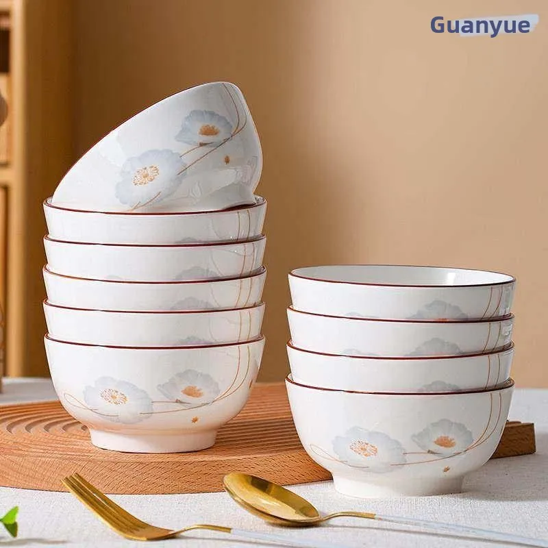 

0 Pa Large 5 Inch Cerc Rice Bowls Underglaze Color Dinnerware Set High Aesthetic Value Perfect for Home Use And Gifting