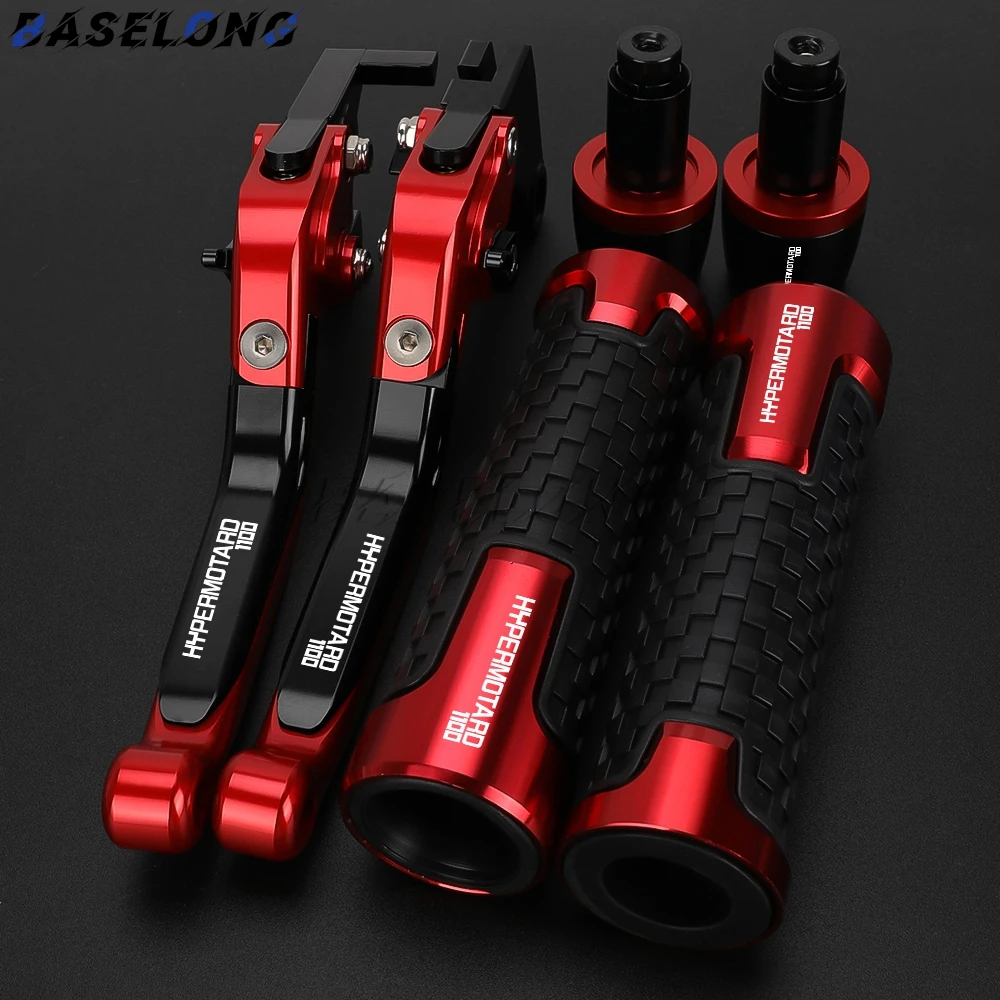 

For DUCATI HYPERMOTARD 1100 S EVO SP 2007 2008 2009 2010-2012 Motorcycle Adjustable Clutch Brake Levers Handle Bar End Grips Cap