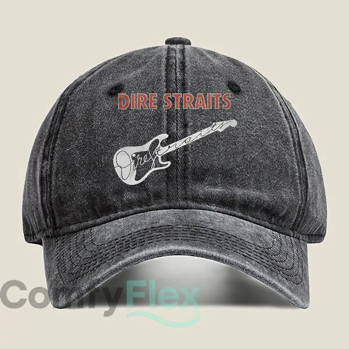 Dire Straits - Guitar Logo Fashion Washed Baseball Cap Outdoor For Womens Unisex Female Beach Dad Hat Hip Hop