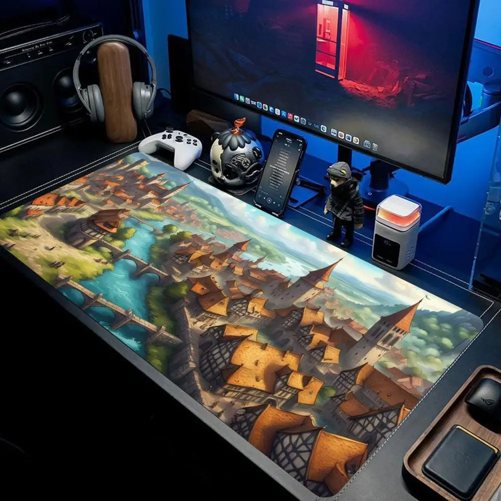 

Castle Mouse Pad large keyboard mouse desk pad non-slip rubber gaming mouse pad laptop mouse carpet