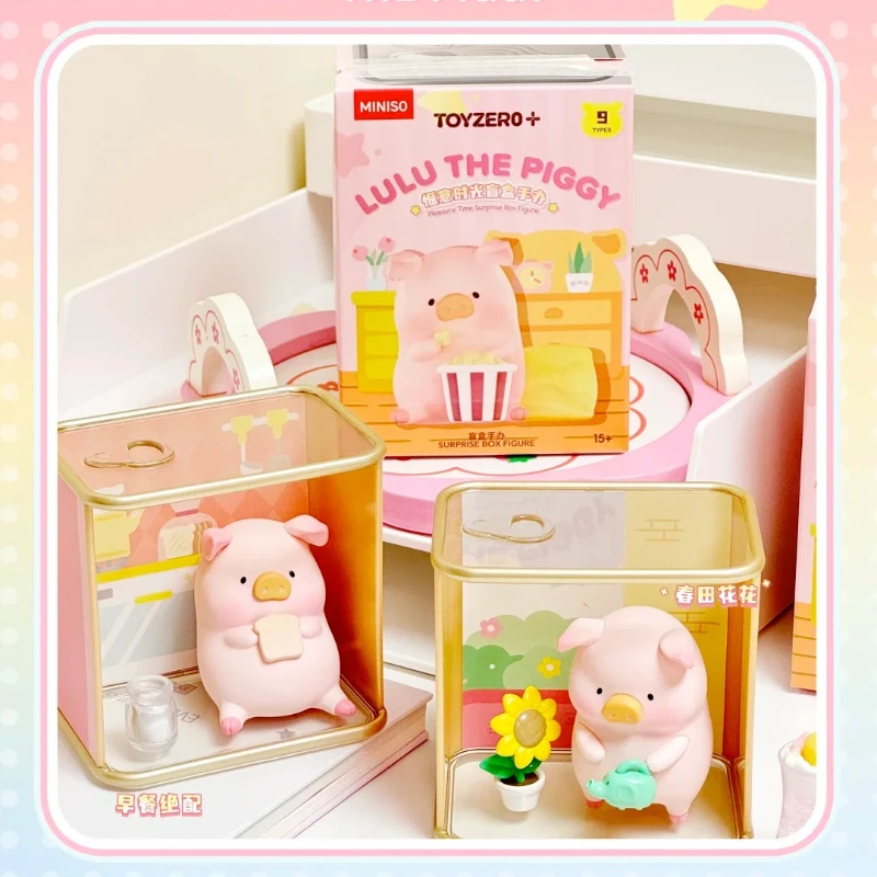 Genuine MINISO&LuLu The Piggy Pleasure Time Series Blind Box Canned Pig Mystery Box Canned Model Cute LuLu Toys Anime Figure