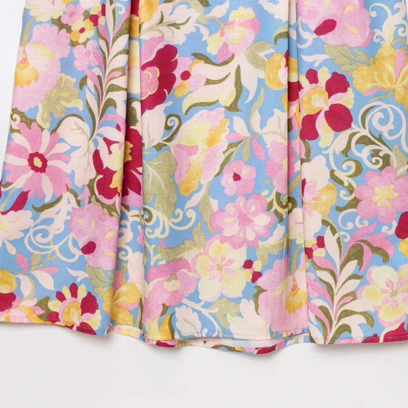 HXAO Print Gebloemde Jurk Vrouw Zomer Halter Strand Lange Jurken Corset Backless Sexy Nieuw In Jurken Mouwloze Slip Midi Jurk