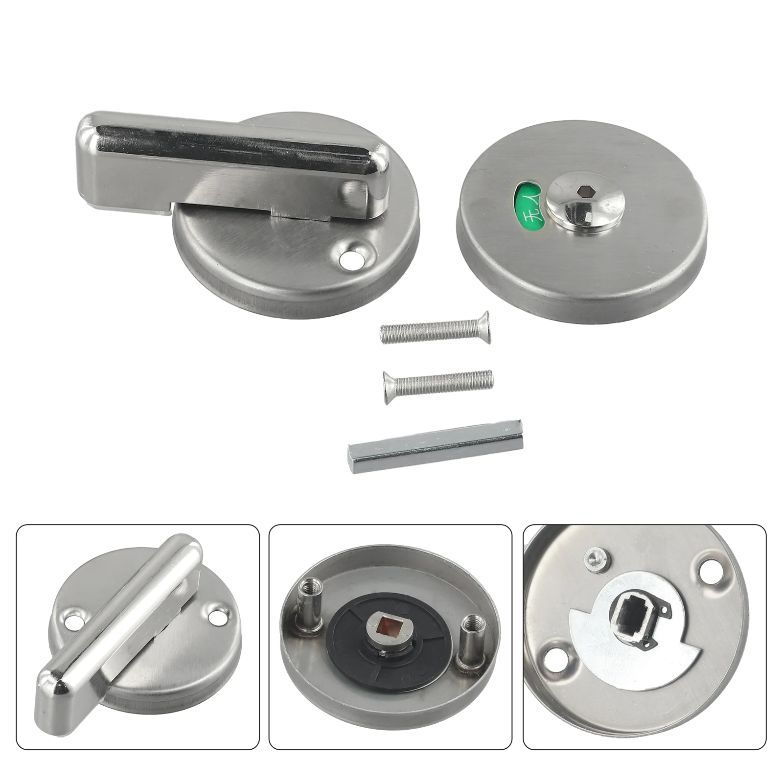 Partition Door Lock Public Toilet WC Latch For Bathroom Occupied Vacant Engaged Deadbolt Dressing Room Airport StationHardware
