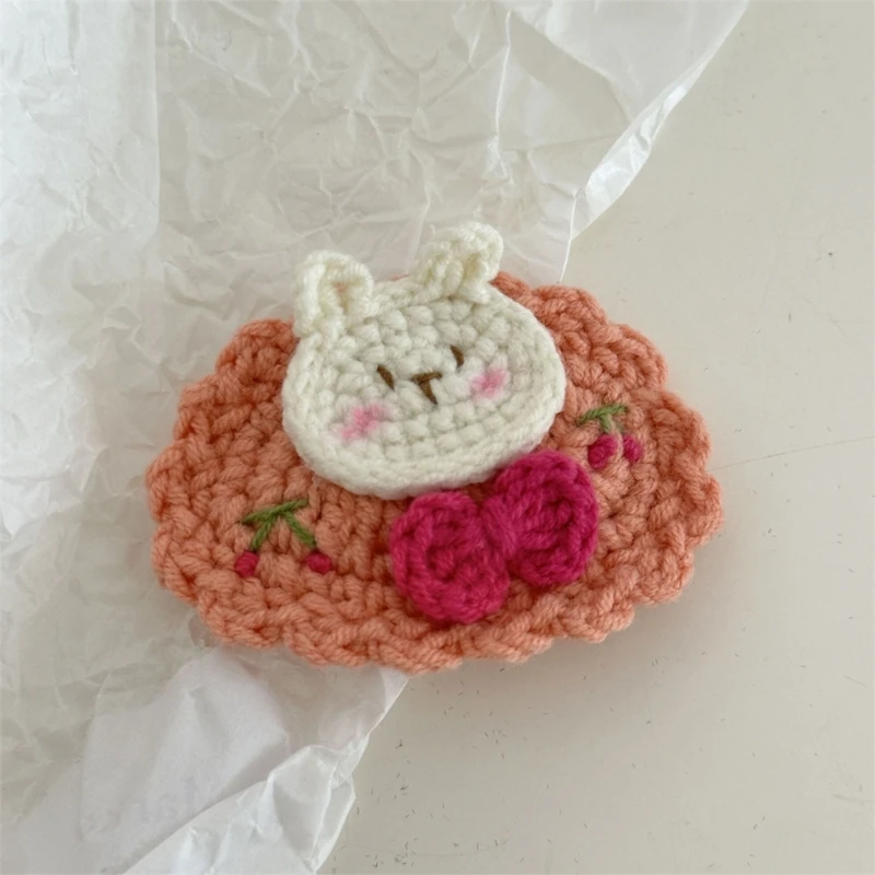 16 Styles Cartoon Baby Girls Knitted Hairpin Animal Flowers Crochet Rabbit Barrette Infants Hair Clips Children Accessories