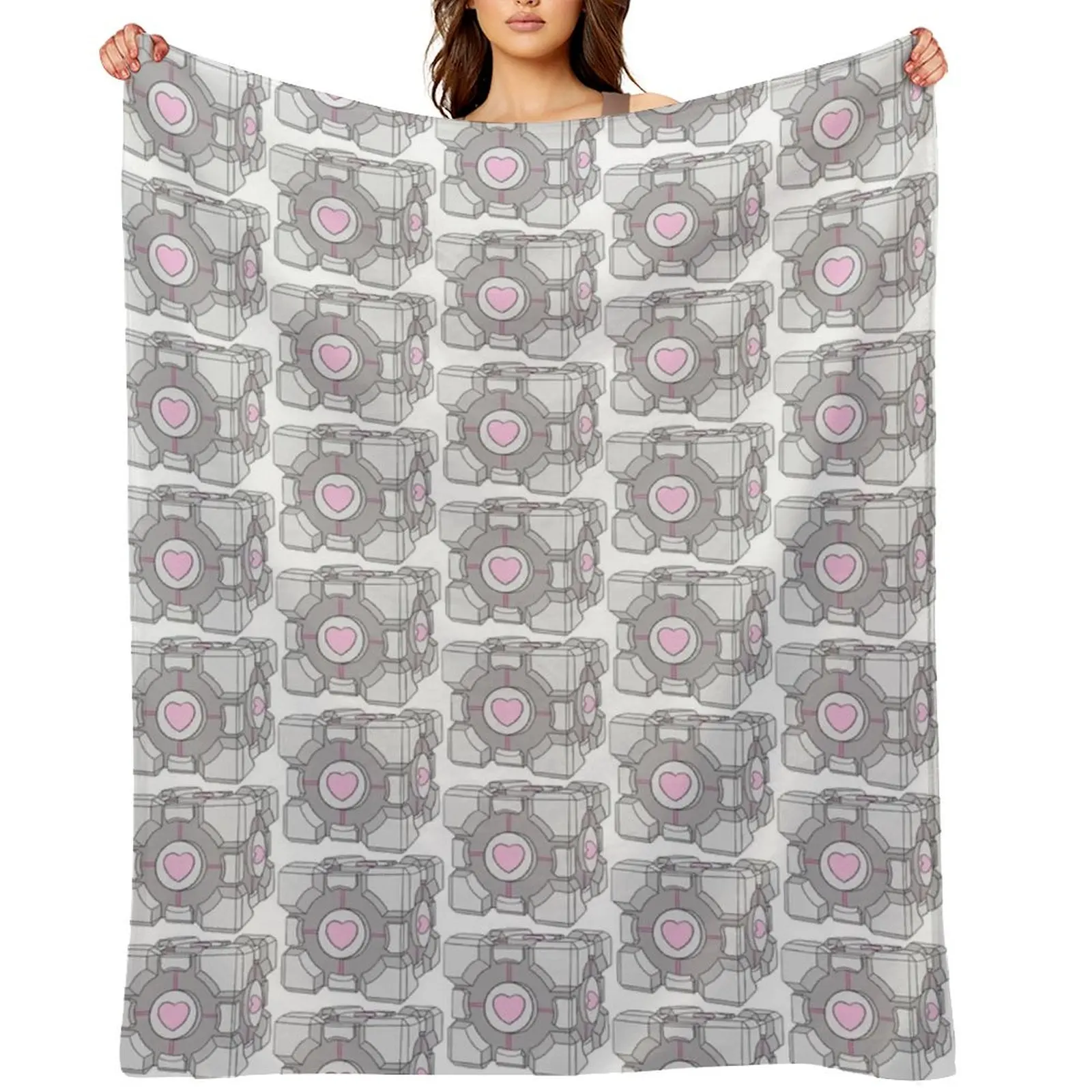 

Companion Cube Throw Blanket Designers christmas gifts Camping Sofas Blankets