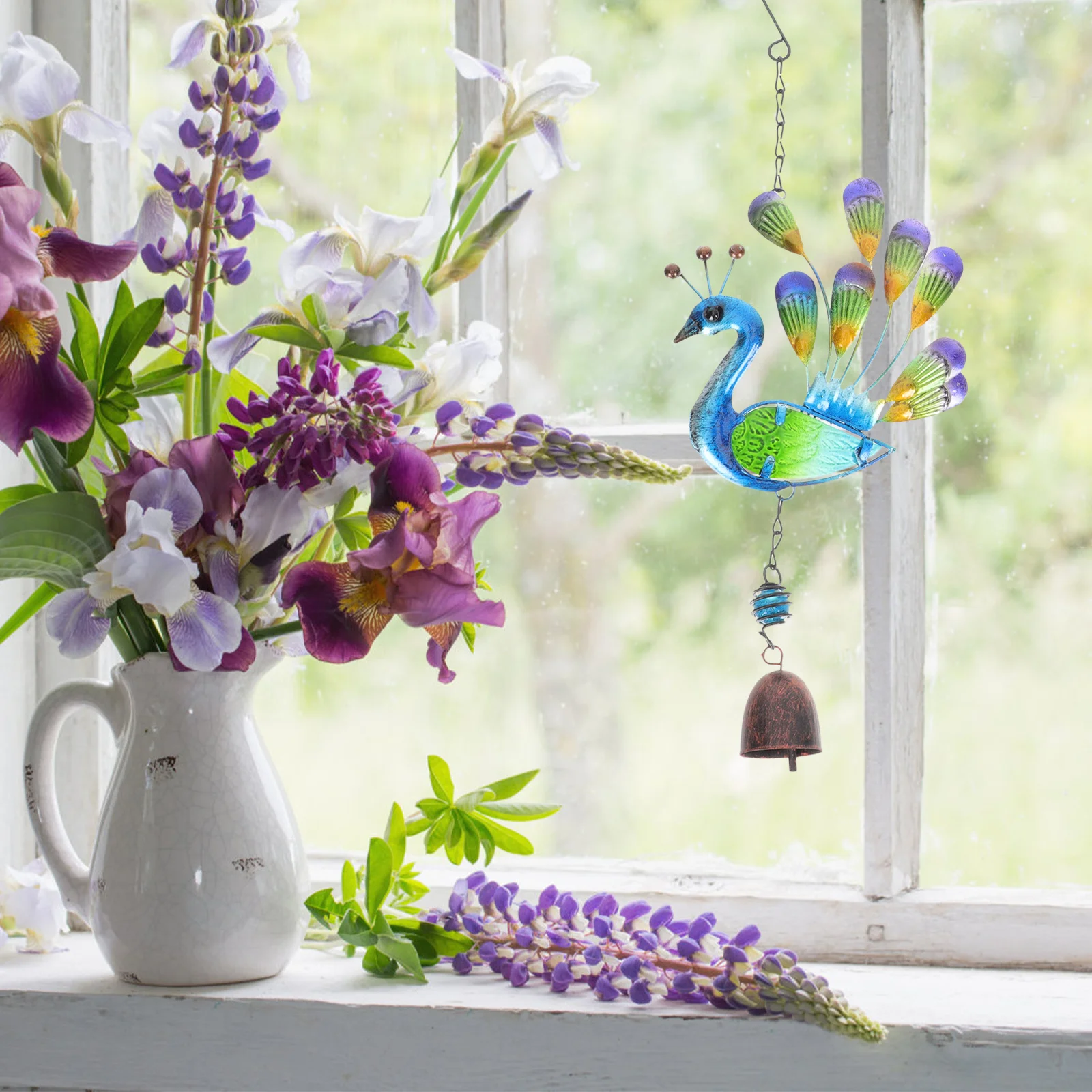 

2 Pcs Wind Chimes Outdoor Hanging Bells Metal Animal Musical for outside Small Decoration