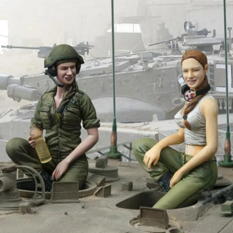 

1/16 IDF Female Tank crew, 2 people, No tank, Resin Model Soldier GK, Modern military theme, Unassembled and unpainted kit