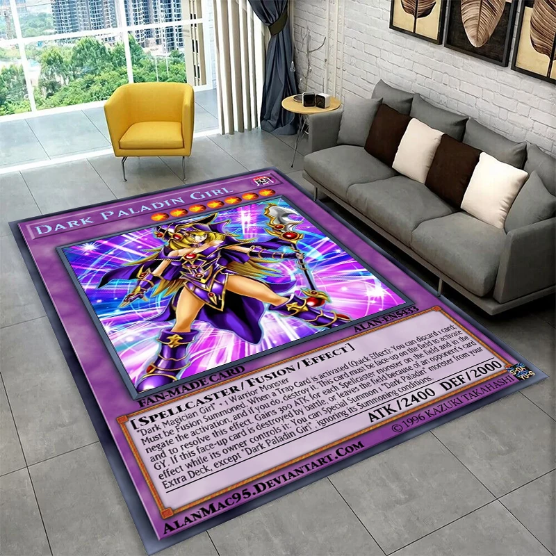 Yu-Gi-Oh Monster Card Cartoon Anime Carpet Rug for Bedroom Living Room Sofa Doormat Home Decor,Kid Game Area Rug Non-slip Gift