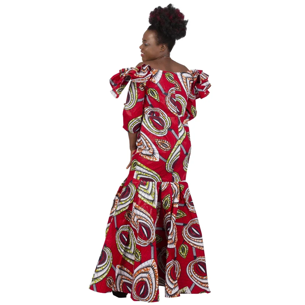 Fashion Robe Africaine Femme Elegant Maxi Long Dresses African Ankara Print Mermaid Dresses Dashiki Evening Gowns Wy9482