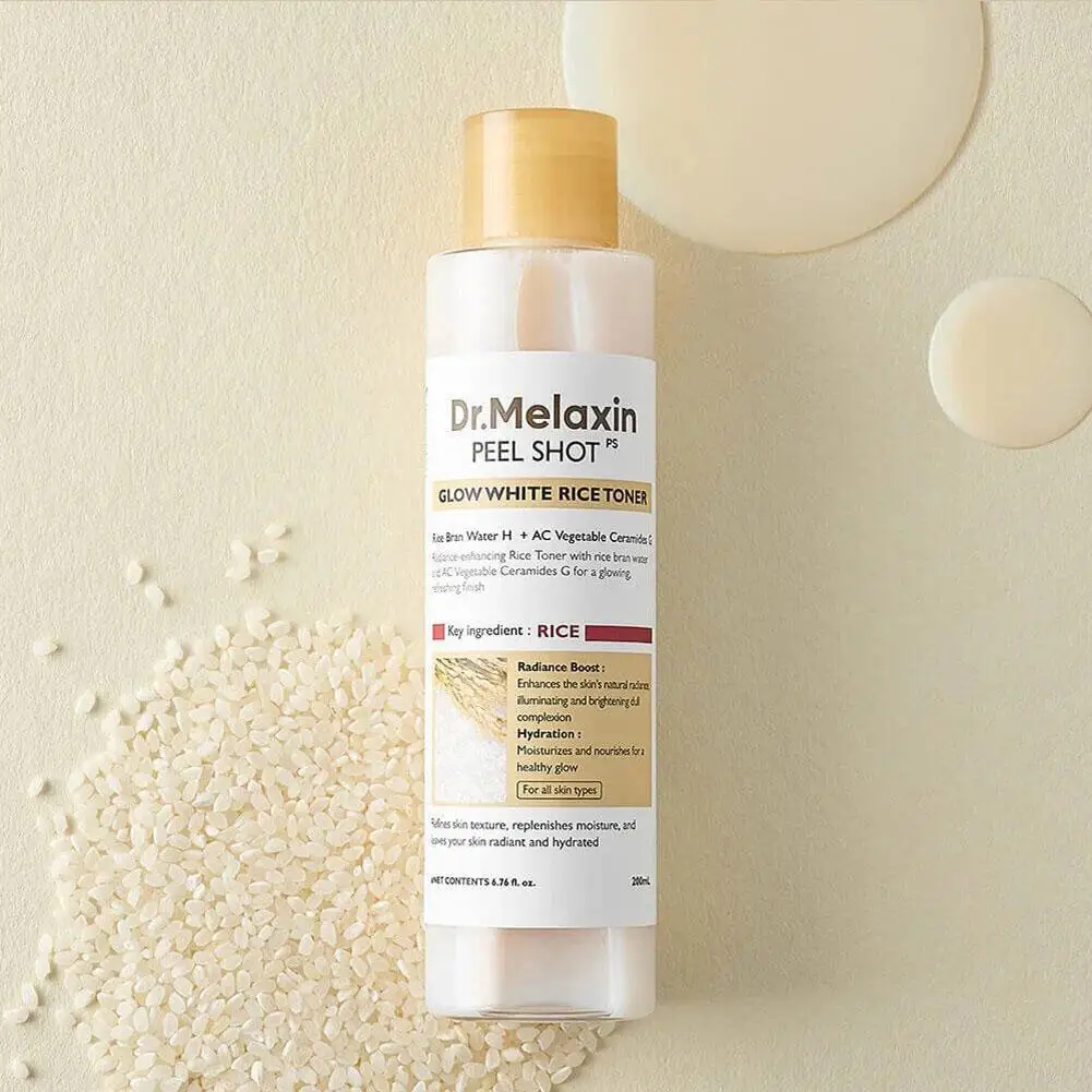Dr.Melaxin Esencia Hidratante Peel Shot Glow Ampoule de Arroz Duo - Sueros para Iluminar, Exfoliantes Adecuado para Toda la Piel