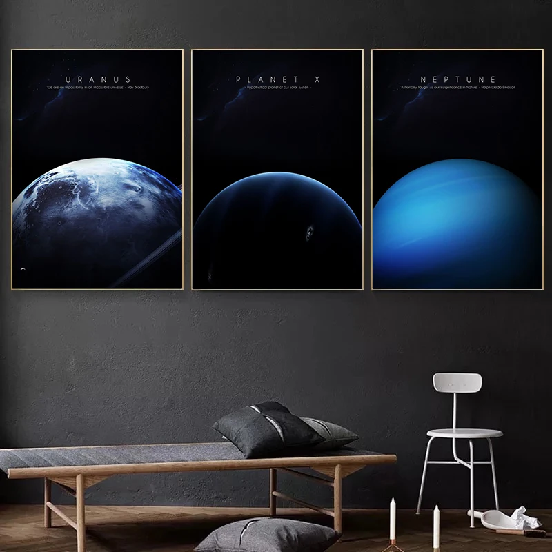 Universe Planet Solar System Posters Wall Art Cosmos Canvas Painting Sun Mars Earth Uranus Astronomy Prints Home Room Decoration