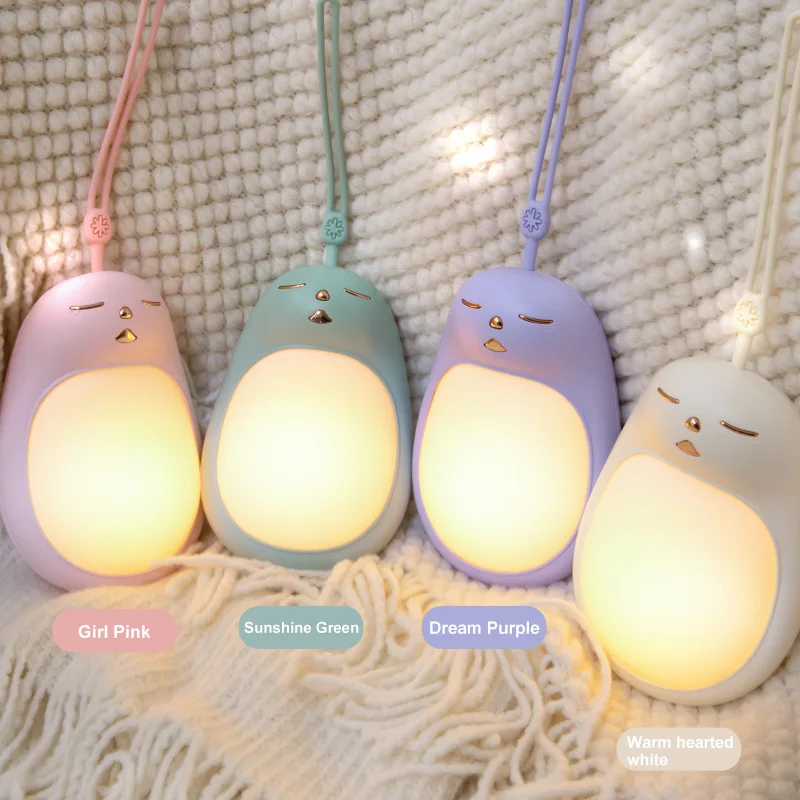 Autumn and Winter USB Power Bank Hand Warmer Mini Healing Elf Cartoon Silicone Night Light Hand Warmer