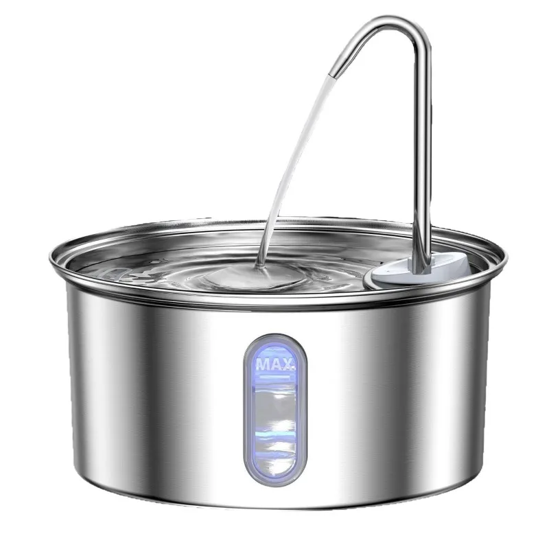 

Stainless Steel Pet Water Fountain Cat Dog Quiet Pump Circulating Filter Large Capacity Water Window Smart Bowl Faucet Design