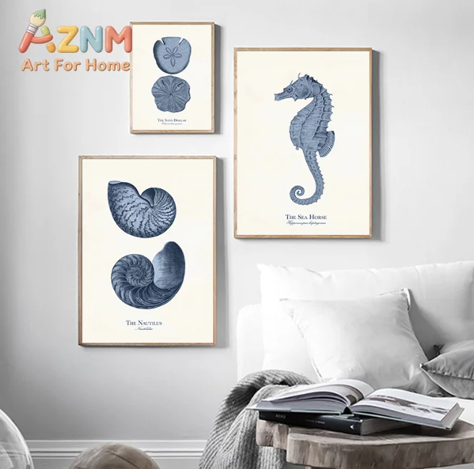 Fossil Fish Turtle Snail Star Tree Vintage Wall Art Canvas Painting Nordic Posters And Print Wall Pictures For Living Room De