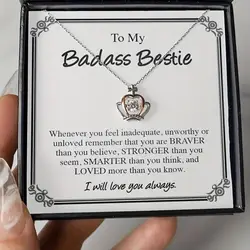Luxe Crown Friendship Necklace Set - Perfect Best Friend Gift for Badass Besties