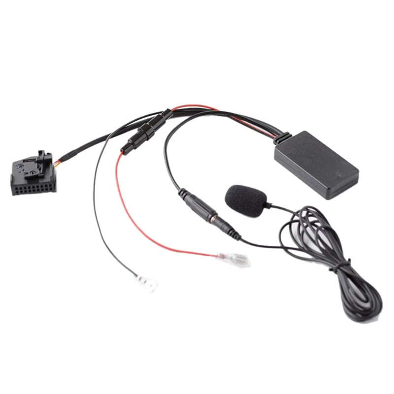 Carro sem fio bluetooth adaptador de áudio handsfree microfone aux cabo mfd2 rns2 para 18pin para touareg golf