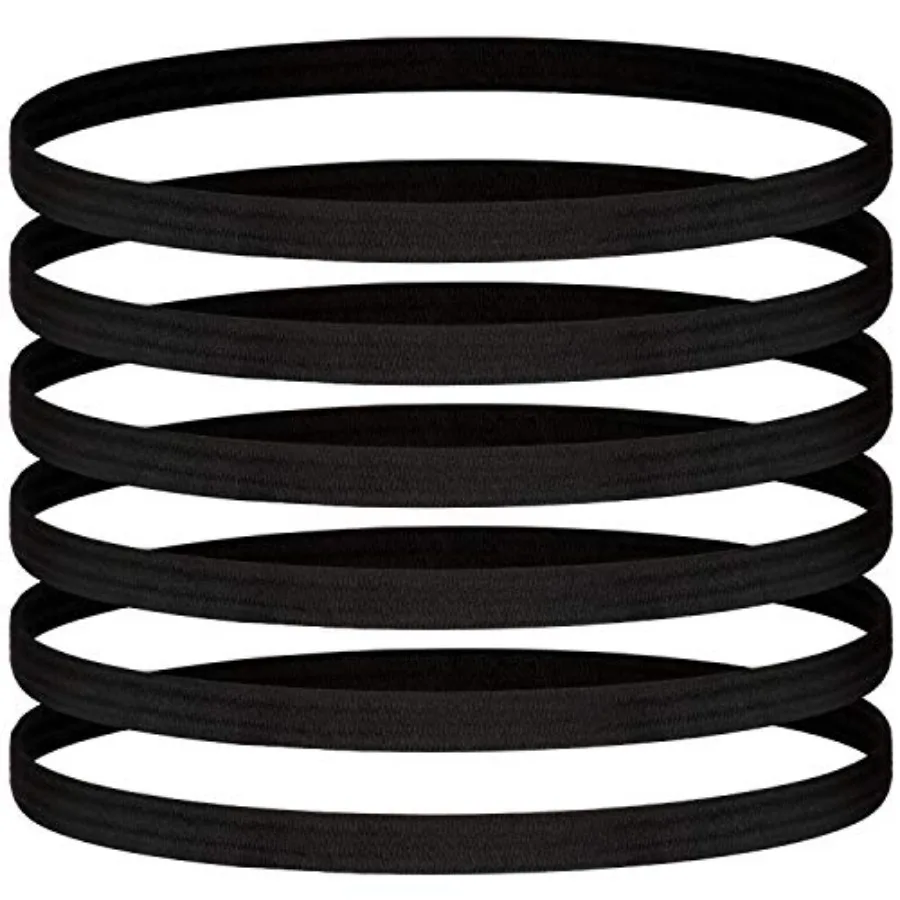 

30 Pieces Thin Sports Elastic Headbands Exercise Skinny Athletic Hair Bands Anti-Slip Stretchy Sweatbands for Men and Women Run