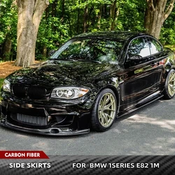 For BMW 1 Series E82 1M Coupe Sedan 2011-2018  Carbon Fiber Car Side Skirts Extension Lip Car Racing Spoiler Body Kits Apron