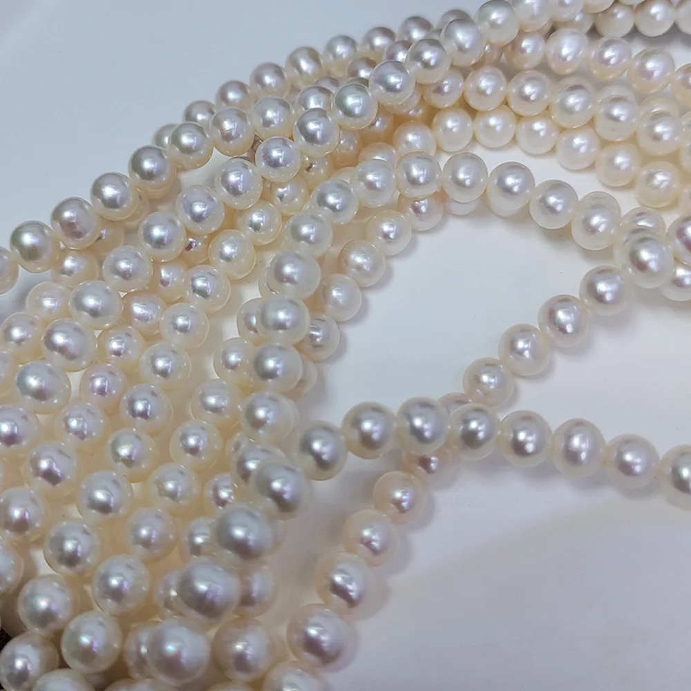 Esiyni AA 2024 New Natural Freshwater Pearl Can Be DIY Handmade Jewelry Near Round Beaded Jewelry Holiday Gifts