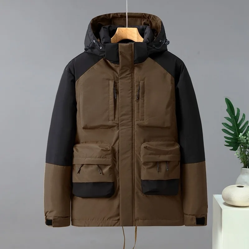 

Men's Outdoor Mountaineering and Hiking Warm Jacket Winter New Multi Pocket Outdoor Sports and Leisure Hooded Cotton Jacket