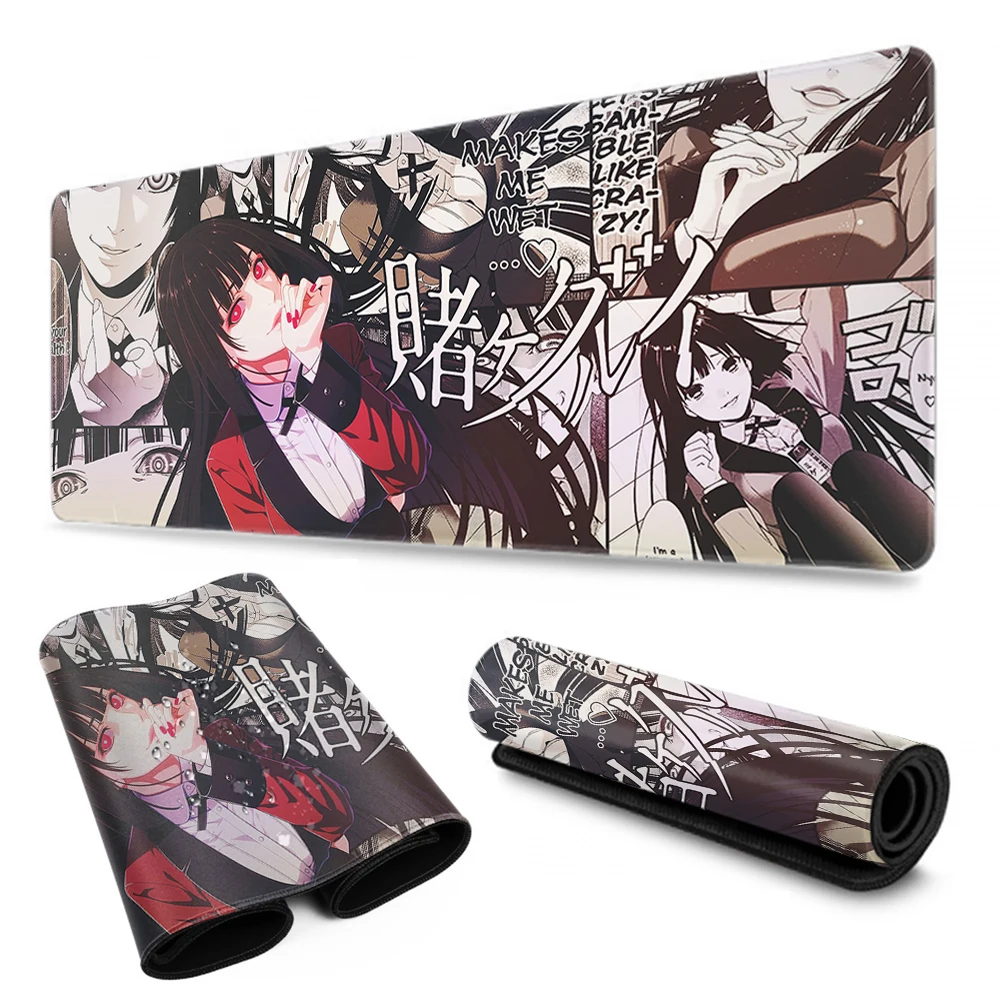 Anime kakegurui yumeko jabami mouse pad gamer grande novo computador mousepads teclado almofada anti-derrapante tapete do mouse