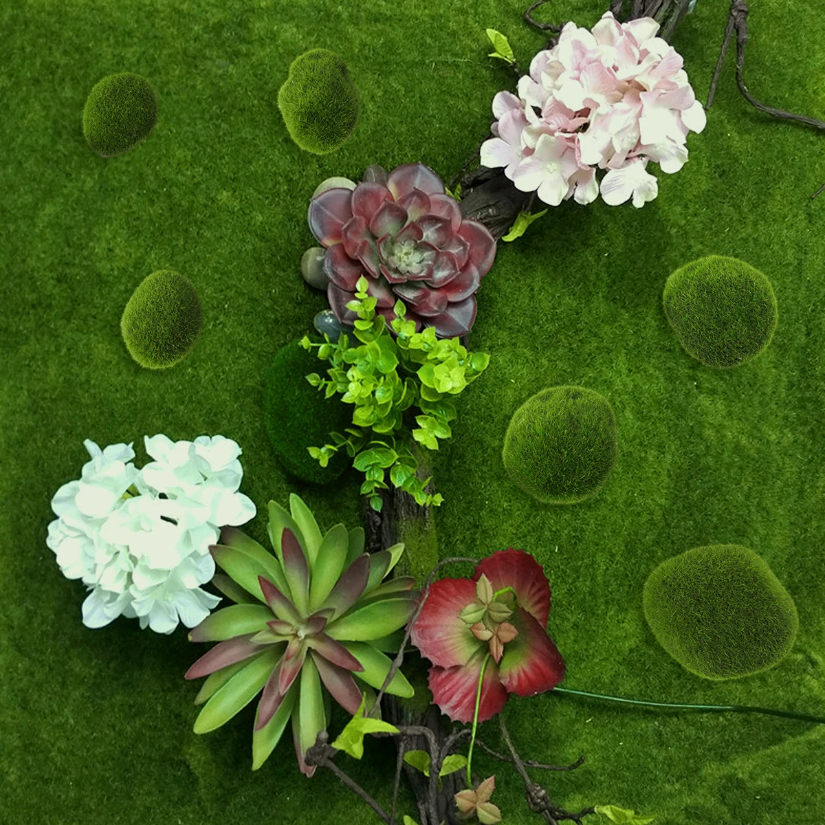 

12 pcs Moss Craft Stone Simulation Moss Ball For Terrarium Aquarium Decoration Home Office Party Table Setting Gift