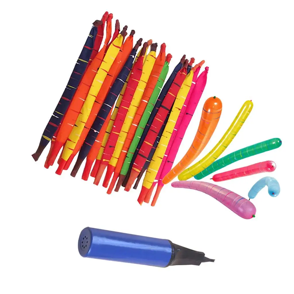 Birthday Decoration Long Rocket Latex Balloons Rocket Balloons Kit with Pump for Children’s Parties