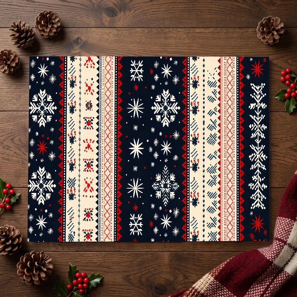 Velvet Christmas Ornament Print Area Rug
