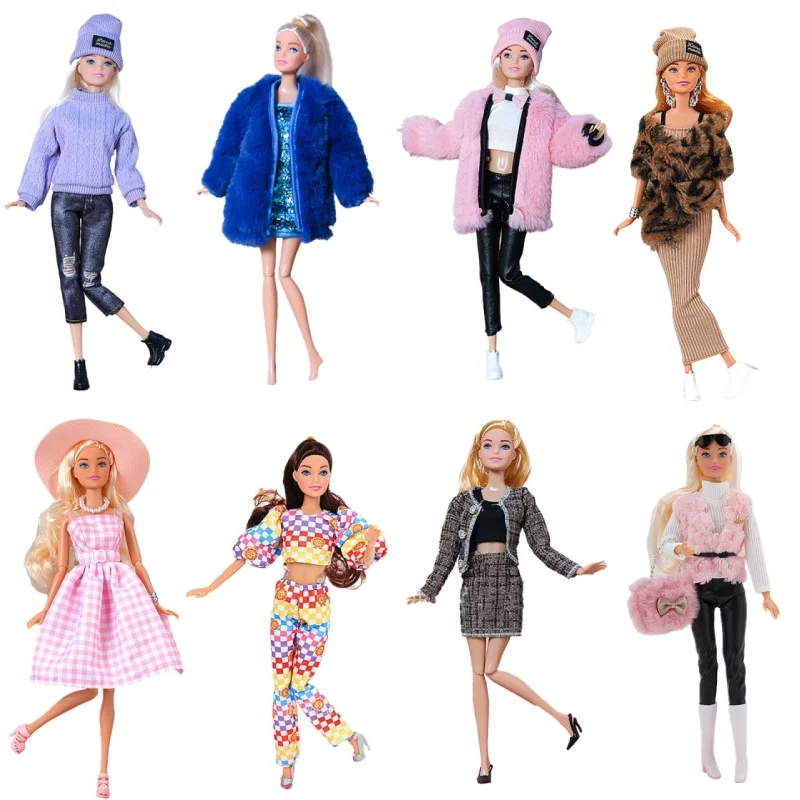 Ropa de muñeca de piezas para Barbie, vestido, abrigo, suéter, camisa, ropa informal, accesorios para muñecas de fiesta, Disfraces para juguetes, 1