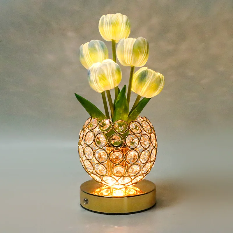 Tulip Nightlight Luxury Decorative Desk Lamp Bedroom Atmosphere Bedlight Valentine\'s Day Gift