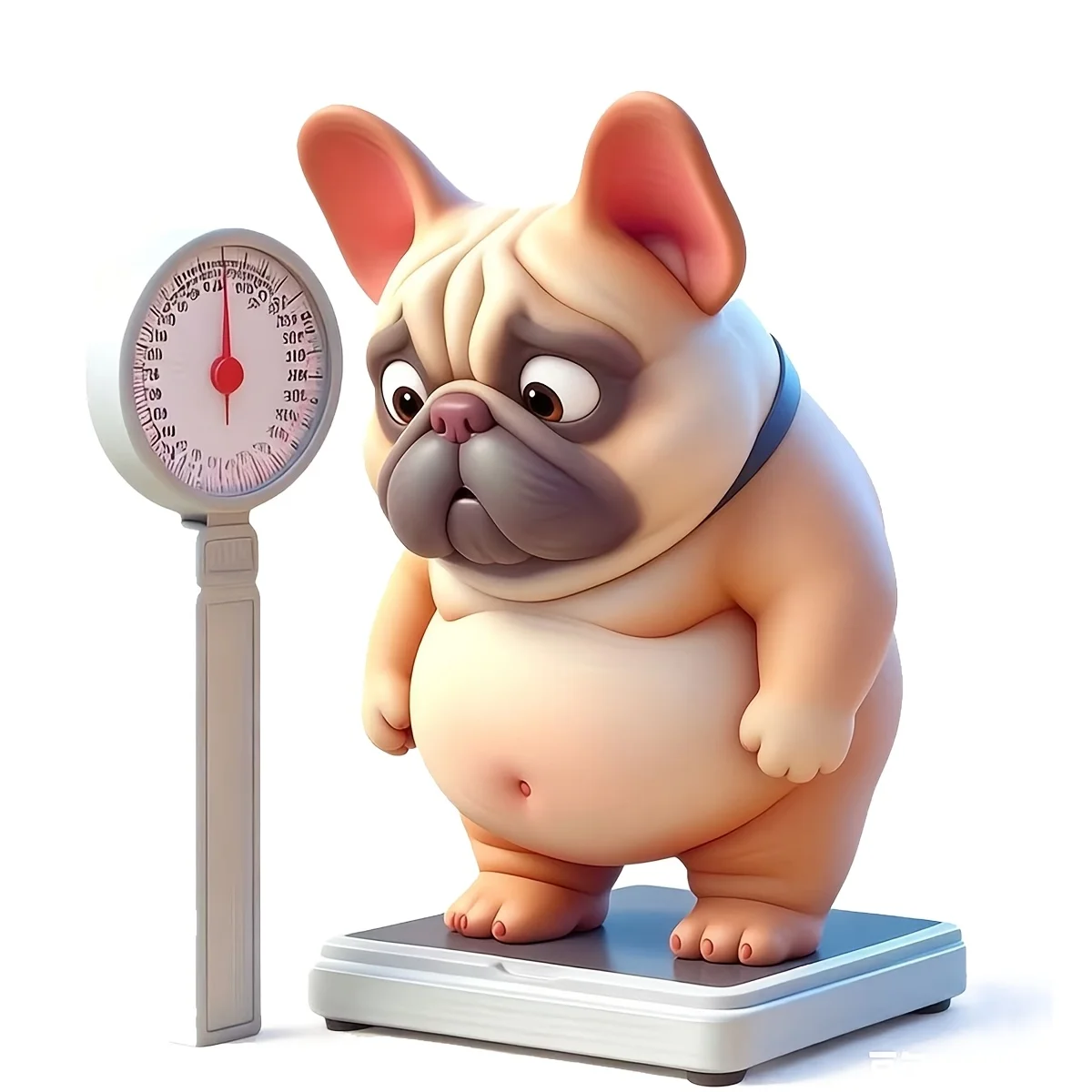 Chubby French Bulldog On Scale Vinyl Sticker, Waterproof Decal For Car Motorcycle Window Glass Metal Ceramic Decor, Holiday Gift
