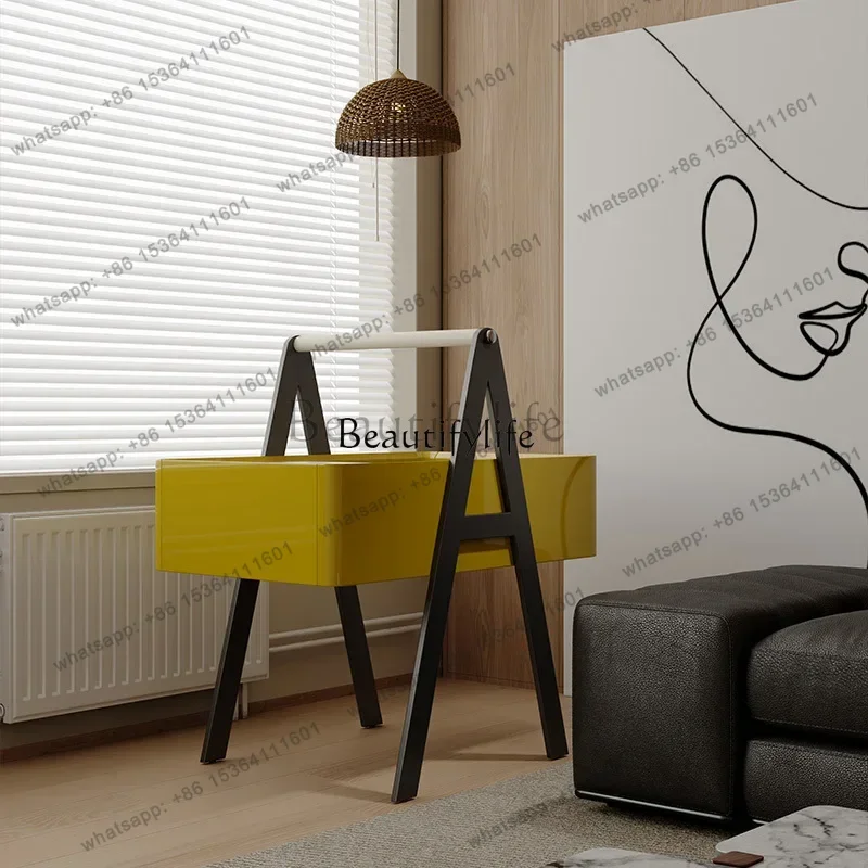 

pg45Italian minimalist side few living room storage leather storage side cabinet