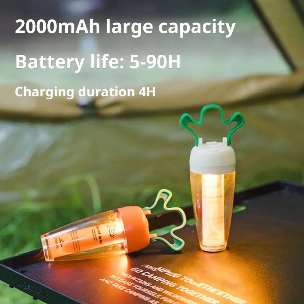 Tent Hanging Carrot Light High Lumens Usb Rechargeable Carrot Light for Camping Hiking Waterproof Magnetic Dimmable Led Night