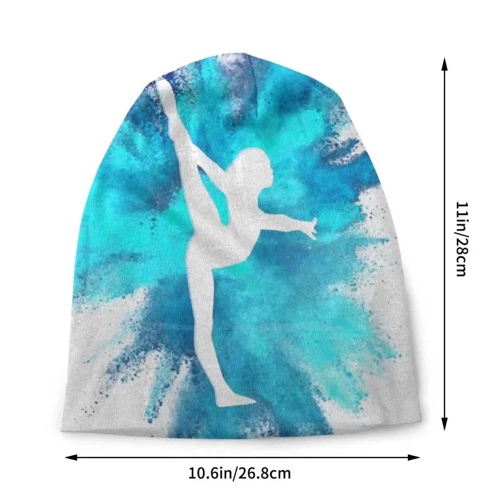 Gymnast Silhouette-Blue Explosion Knitted Hat Warm Beanie Outdoor Caps All Around Double Back Handstand Yurchenko Straddle