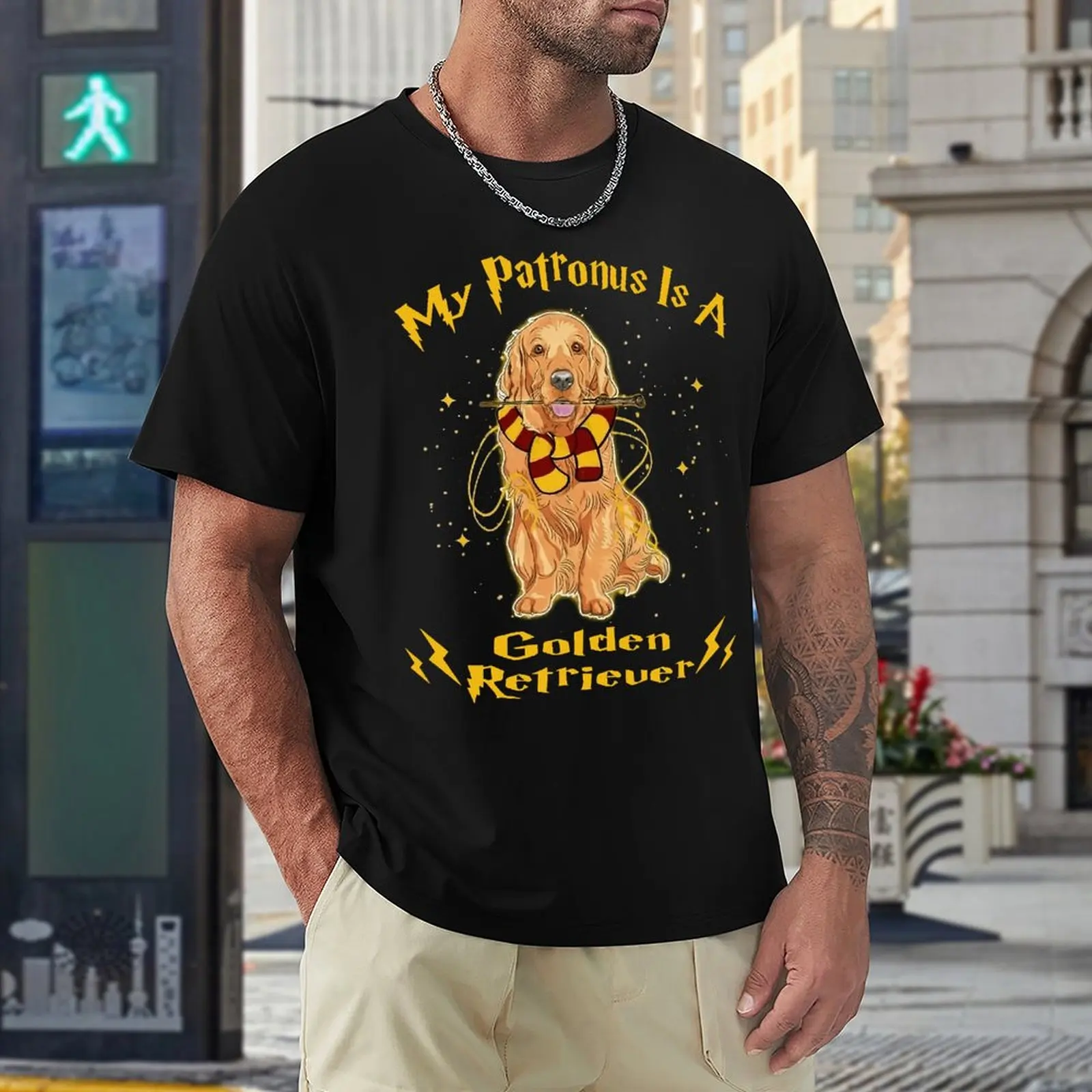 My Patronus Is A Golden Retriever T Shirt Harajuku Short Sleeve T-shirt 100% Cotton Graphics Tshirt Tops