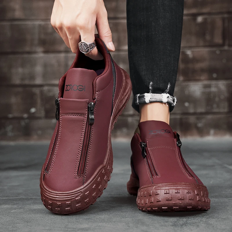 

Кожаная мужская повседневная обувь, роскошные удобные кроссовки для бега, легкие мужские ботинки до щиколотки, противоскользящая обувь для ходьбы, Zapatos